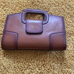 Brown real leather purse